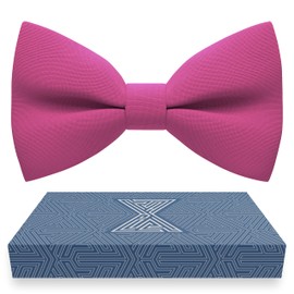 Boys Classic Pre-Tied Bow Tie Formal Solid Tuxedo, by Bow Tie House (Medium, Hot Pink)