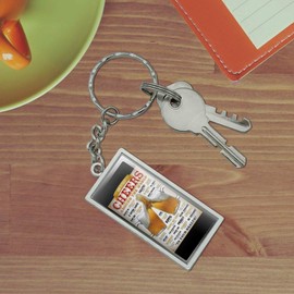 How to Toast Cheers Around the World Rectangle Chrome Plated Metal Keychain Key Chain
