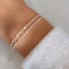 Annika Bella Double-Layered Sterling Silver Bracelet, Length 6.75-7.75 Inches, Stranded