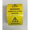 Corrective Action Required Labels Labels Stickers peelable Vinyl x 500