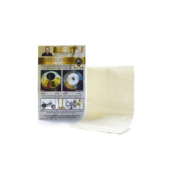 Barry's Restore It All Products - E-Z Shine Polishing Cloth | The #1 All-in-ONE Cleaning Cloth! Polishes Brass, Takes Rust Off Steel, Removes Stains, and Water Rings, Great for Jewelry!
