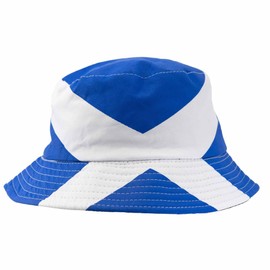 GIFTS 4 ALL New Reversible Scotland Flag Bucket Sun Hat, Adults Scotland Saltire Flag Sun Hat, Scotland Saltire Summer Bucket Hat, Casual Scotland Hat Multicolour