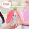 MIAODAM Bunny Stuffed Animal Reversible Cuddle Bunny Stuffed,Christmas Strawberry Bunny