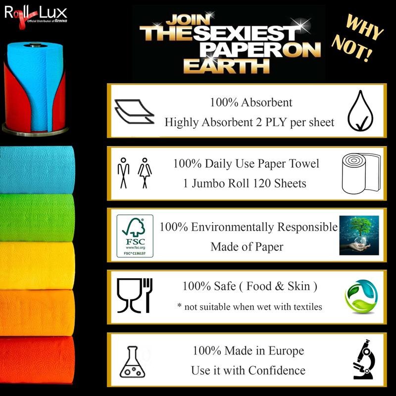 Renova Black Paper Towel Jumbo Roll Set - 3 Rolls,