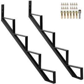 Toriexon Steel Stair Step Riser 2 Pack, 4-Step Steel Stair Stringer, One Step Stair Stringer for Outdoor Steps and Outdoor Stairs