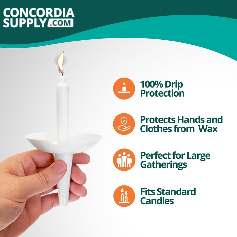 Concordia Supply Plastic Holder Candle Drip Protectors with 4.25" x