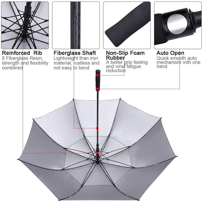 G4Free 62 inch Extra Large Windproof Golf Umbrella Auto Open