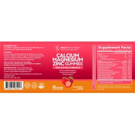 55ct Calcium Magnesium Zinc Gummies with Vitamin D3 & K2