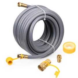 Larrik Natural Gas Hose 1/2 Inch 25Ft, Gas Line Hose for Blackstone Grill, with Quick Connect Fittings, Conversion Kit Use for NG LP Appliance Grill, Patio Heater, Pizza Oven, BBQ, CSA