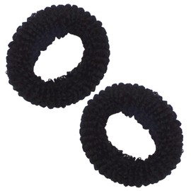 Topkids Accessories 2pcs Black Tubed Natural Hair Scrunchies, Volumizing School Scrunchies for Women & Girls, Hair styling Hair Band Scrunchy for Work or School (2pcs Black Soft Tube)