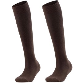 CHAAL® 3 Girls Knee High Socks Girl's Cotton Rich Back to School Socks Girls Uniform Party Wear Comfort Fit Long Socks Stocking Girls Knee High Kids School Socks Size 4-6 Brown KH