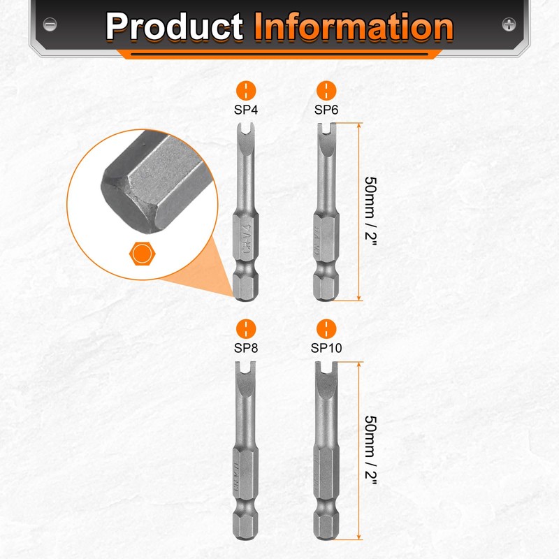 sourcing map 5pcs Y-Type Spanner Magnetic Screwdriver Insert Bits SP4/SP6/SP8/SP10