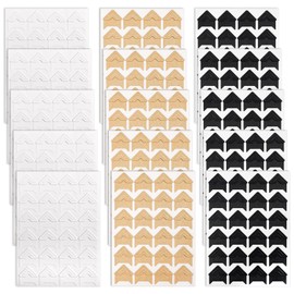 15 Sheets 360 Pcs Corners Stickers, Self-Adhesive Photo Corners Stickers Scrapbook Picture Corners for DIY Scrapbook, Photo Album, Picture Frames, Memory Books, Journal (3 Colors)