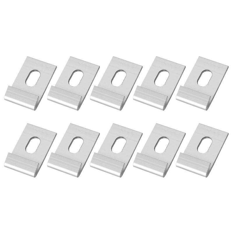 10Pcs Base Clips Hook Fixings Attaches Aluminium Greenhouses Fixture SetSilver