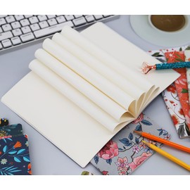 Zegrox Journal Notebook, 12PCS,30sheets, Medium 5.75 inches x 8.35 inches - 80 GSM Thick Paper, Sewn Binding,Embossed Cover in Gold Foil Floral Bliss Pattern. (12 Pack Blank)