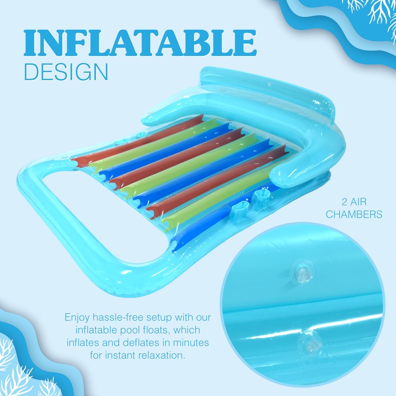 4E's Novelty 2 Person Inflatable Pool Lounger Float for Two