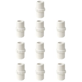 FangKingNo 10pcs 1 Inch PVC Nipple Male to Male coupling adaptor of Thread plumbing PIPE connection 1Inch (1", pack of 10)