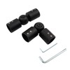 Jiozermi 2 Packs Heavy Duty Curtain Rods Connector, Black Adjustable