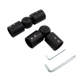 Jiozermi 2 Packs Heavy Duty Curtain Rods Connector, Black Adjustable Curtain Rods Corner Connector Elbow Connector