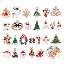 ZOYUBS Christmas Charms, Christmas Ornaments, Christmas Ornaments, Christmas Parts, DIY Presents, Christmas Ornaments, Charm Parts, Christmas Santa, Tree, Boots, Reindeer, Snow, Bells, Etc., Pendants