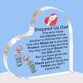 FMCC Fathers Day Gift for Step Dad -Step Dad Birthday Gifts Best Step Dad Bonus Dad Present Acrylic Plaque Thank You for Being The Dad You Didn't Have to Be