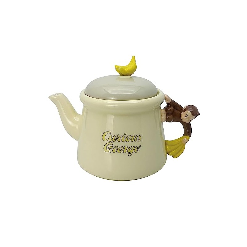 Sunart SAN4270 Curious George Teapot, Simple Line, Approx. 12.2 fl