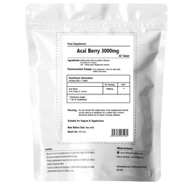 UKHealthHouse Acai Berry 3000mg | Vegan Friendly | Tablets from Brazil Supplement | Double Strength Superfood | Antioxidant Health Maintenance, Energy (60 tabs)