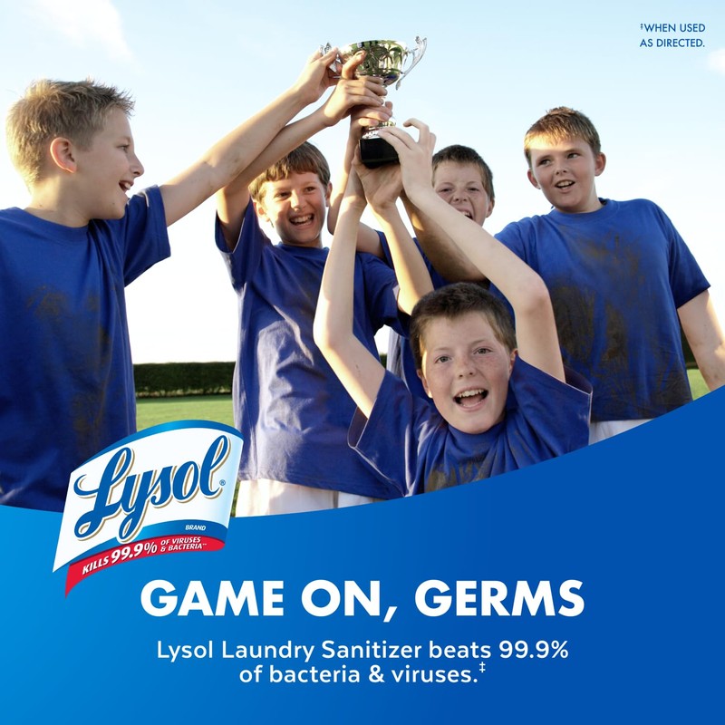 Lysol Laundry Sanitizer Additive, Bacteria-Causing Laundry Odor Eliminator, Detergent Additive,