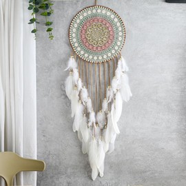 Malicosmile Big Dream Catchers for Wall with White Feather, Large 12 Inch Diameter Dream Catcher for Room Ceiling Wall Window Corridor Balcony Decor