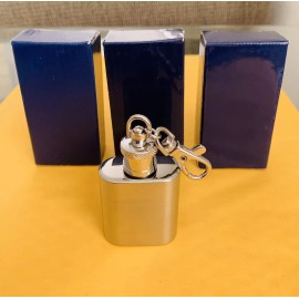 Unbranded 3 Pc Stainless Steel Pocket Mini  Flask Screw Cap Attached Key Chain NIB