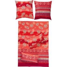 Erwin Müller Bed Linen Flannel Red Size 135 x 200 cm (40 x 80 cm)
