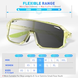 KAPVOE Photochromatic Photochromic Photochromic Children's Sunglasses Youth Baseball Sunglasses UV400 Protection Lightweight TR90 Frame Cycling Glasses for Boys Girls Sports Cycling 13