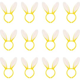 Easter Bunny Ears - Pack of 1 - Yellow Rabbit Ears on a Headband - Easter Egg Hunt Fancy Dress Accessory