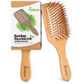 Bamboo Wooden Hair Brush with Natural Pins, Paddle Brush, Bamboo Pins, Detangling Brush, Detangler, Anti-Static, Anti-Frizz, Curling Brush, Wooden Brush, Hair Brushes