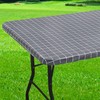 Spotjoy Rectangle Table Cloth, Elastic Fitted Flannel Backed Plastic Table
