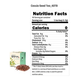 Ssanggye Cassia Seed Tea 40 Tea Bags – Premium Korean Herbal Tea Kyulmyungja Cha, Caffeine Free Nutty Roasted Herb Tea