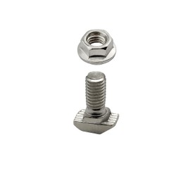 Hammer Screw T-Screw M5 12 mm Groove 6 for Aluminium Profile Pack of 20 + Nut
