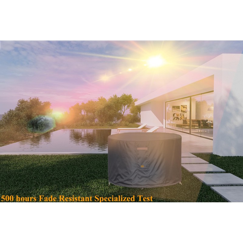 Garden Balsam Fire Pit Cover 600D Heavy Duty Waterproof Fabric