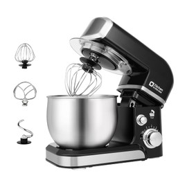 Kitchen in the box Kitchen in the box Stand Mixer,3.2Qt Small Electric Food Mixer,6 Speeds Portable Lightweight Kitchen Mixer for Daily Use with Egg Whisk,Dough Hook,Flat Beater (Black)