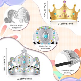 Yaomiao 44 Pcs Foam Crowns Set for Kids Princess Tiaras Crowns Diamond Sticker Making Kits Kids' Party Supplies (Bright Style)