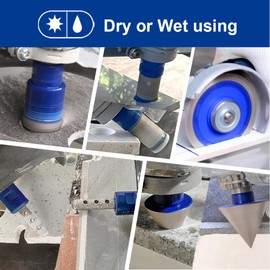SHDIATOOL Diamond Drill Bits Kit - Core Bits Hole Saw Sets,Mould Guide for Drilling Porcelain Tile Marble Ceramic Granite with Hollow EVA Guide Jig 12pcs(6/8/10/35/50/65/10/25MM/2in/HEX+SDS+4.5in)
