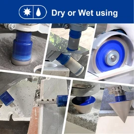 SHDIATOOL Diamond Drill Bits Kit - Core Bits Hole Saw Sets,Mould Guide for Drilling Porcelain Tile Marble Ceramic Granite with Hollow EVA Guide Jig 12pcs(6/8/10/35/50/65/10/25MM/2in/HEX+SDS+4.5in)