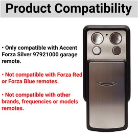 QSDIYRF Gate/Garage Door Remote Compatible with Accent Forza Silver 97921000 433.92MHz Garage Remote Control (Blue LED Indicator, No Paper Instruction Manual)