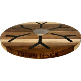Kubuni Design Magnetic Round Trivet - Acacia Wood with Dark Finish & Silicone Strips. Heat-Resistant Hot Pad for Pots and Pans - Elevate Your Culinary Style and Safeguard Your Countertops!