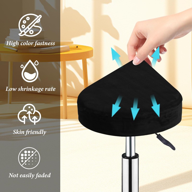 Marjoramy 2 Pcs Stool Covers Round,Bar Stool Seat Covers,Stool Cushions