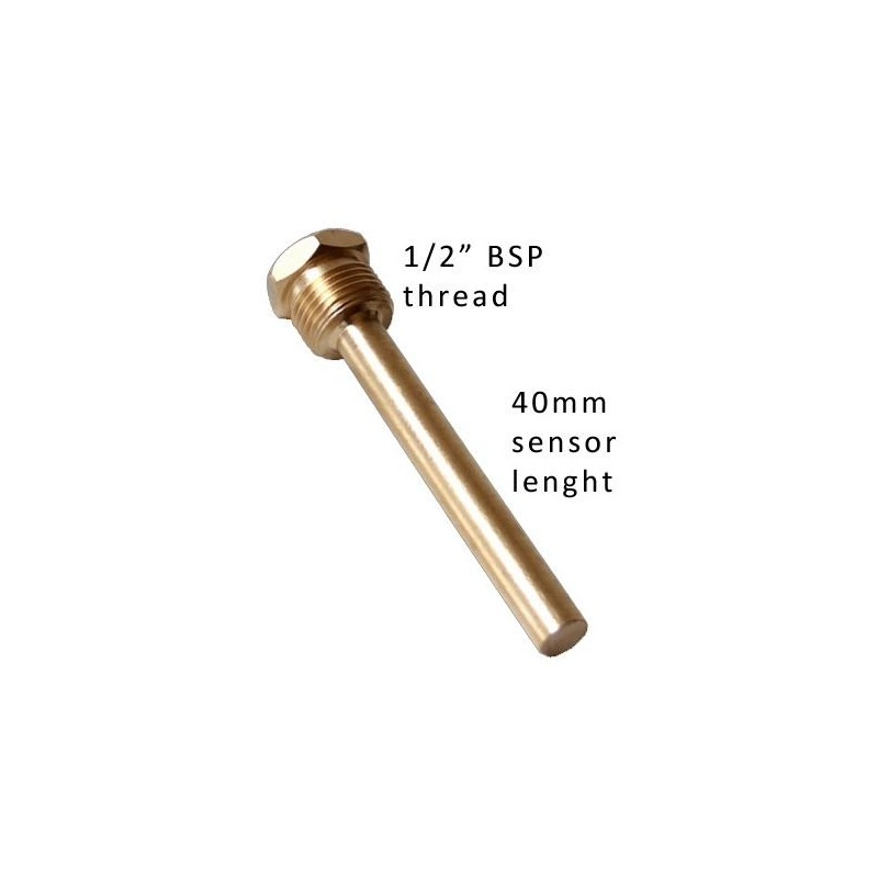 Solid Metal Industrial Temperature Gauge Dial Probe 1/2" Rear Entry