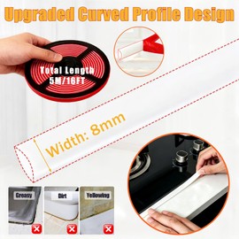 Caulk Tape Upgraded Waterproof Self Adhesive White 0.3" x 10Ft, Caulking Sealing Strip Sealant Decorative Tape for Bathroom Toilet Bathtub Shower Sink