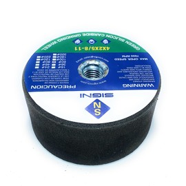 Premium 4 Inch Green Grinding Stone for Precision Grinding with 5/8-11 Thread - Ideal for Metal, Granite, and Concrete - 60 Grit