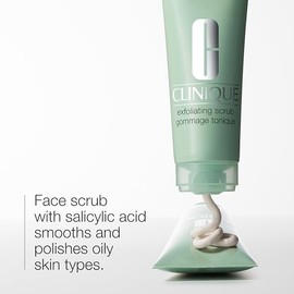 Clinique Exfoliante facial con ácido salicílico para tipos de piel grasa | Refrescante + refinante, 3.4 onzas líquidas