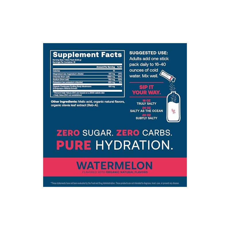True Grace ElectroMag Watermelon - Electrolyte Powder for Hydration